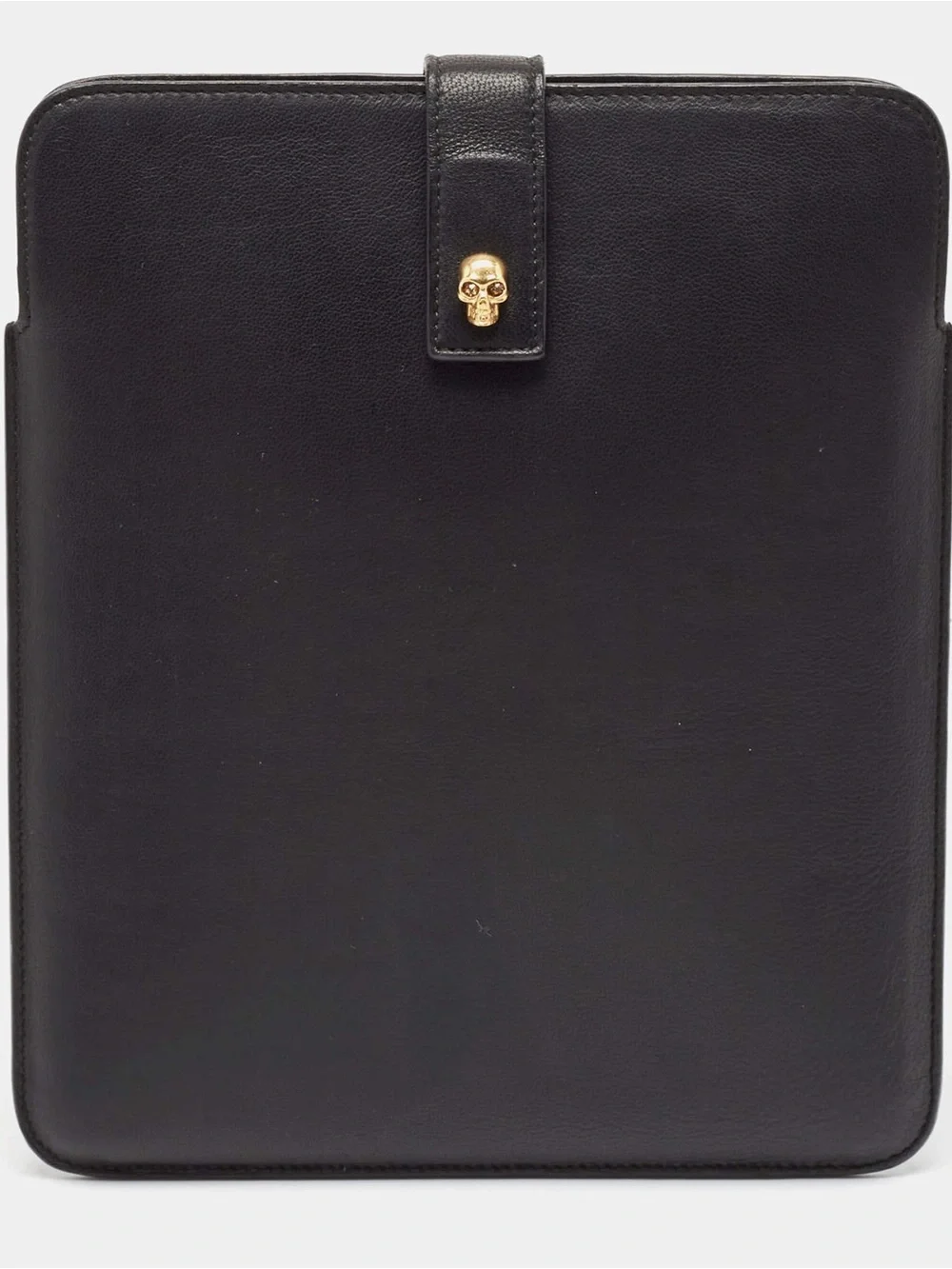 Alexander McQueen Leather iPad Sleeve with Gold Skull